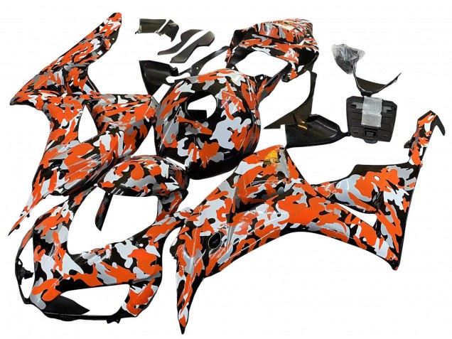 2006-2007 Honda CBR1000RR Motorcycle Fairings - Black Orange Silver Camouflage UK