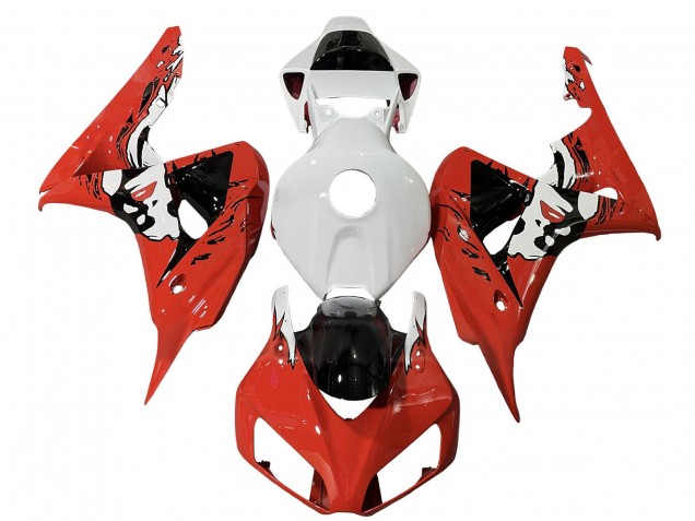 2006-2007 Honda CBR1000RR Motorcycle Fairings - White Red Glossy Black UK