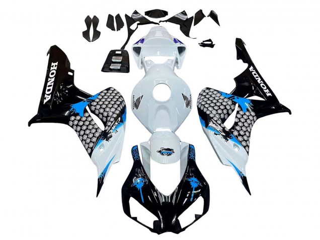 2006-2007 Honda CBR1000RR Motorcycle Fairing - White Blue Glossy Black UK
