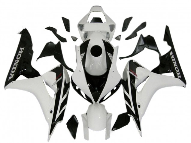 2006-2007 Honda CBR1000RR Motorcycle Fairing Kits - White Glossy Black UK