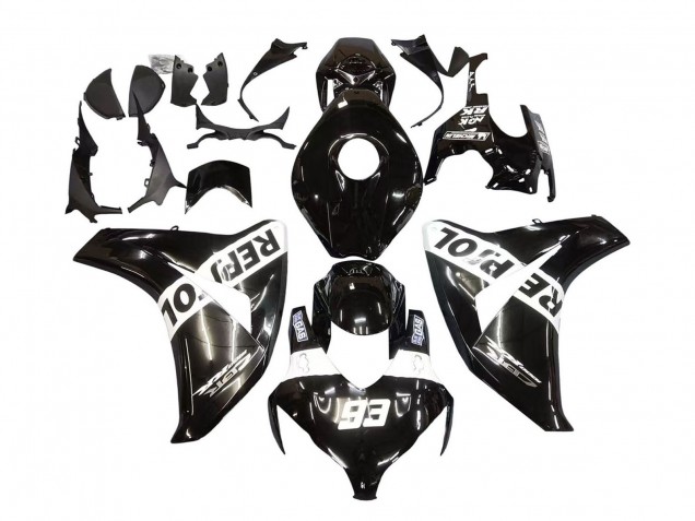 2008-2011 Honda CBR1000RR Motorcycle Fairings - Glossy Black White Repsol 93 UK