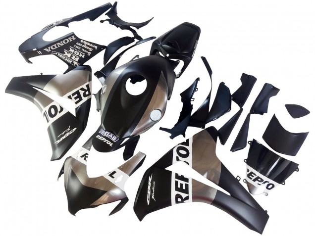 2008-2011 Honda CBR1000RR Motorcycle Fairings - Silver Matte Black Repsol UK