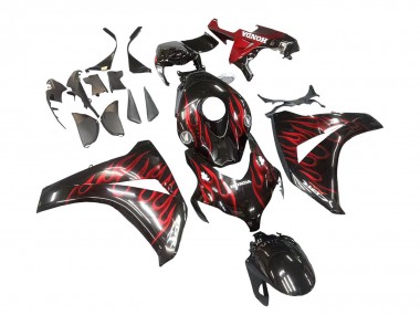 Best 2008-2011 Honda CBR1000RR Motorcycle Fairing - Glossy Black Red Flame UK