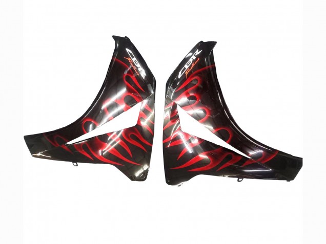 2008-2011 Honda CBR1000RR Motorcycle Fairing - Glossy Black Red Flame UK