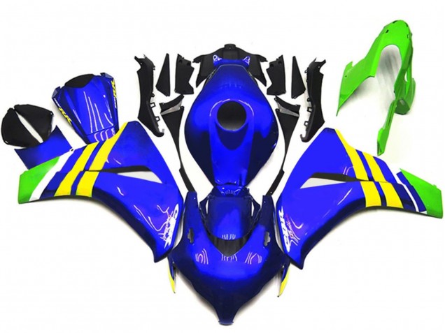 2008-2011 Honda CBR1000RR Motorcycle Fairings - Blue Yellow White Green UK