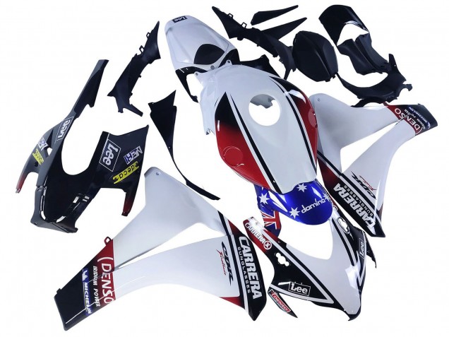 2008-2011 Honda CBR1000RR Motorcycle Fairings - White Red Blue Black Star Lee Carrera UK