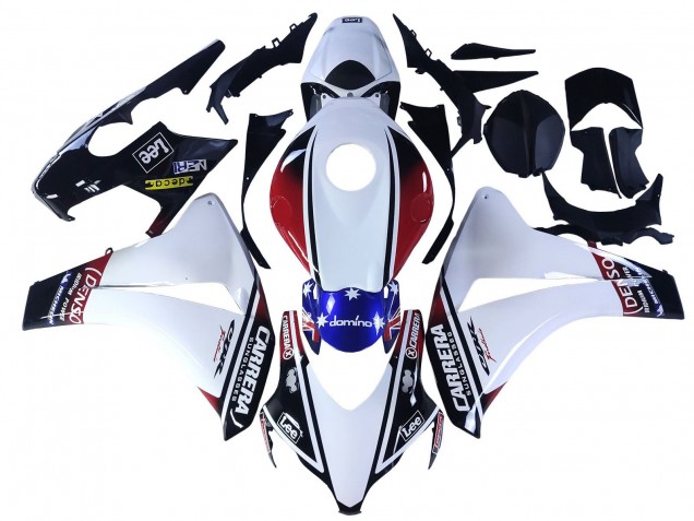 2008-2011 Honda CBR1000RR Motorcycle Fairings - White Red Blue Black Star Lee Carrera UK