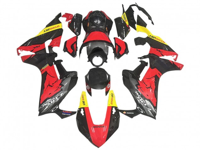 2017-2023 Honda CBR1000RR Motorcycle Fairings - Red Yellow Black Carbon Fiber UK