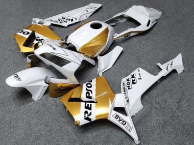 Best 2003-2004 Honda CBR600RR Motorcycle Fairings - White Gold Black Repsol UK