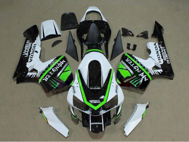 2003-2004 Honda CBR600RR Motorcycle Fairings - White Green Glossy Black Monster UK