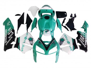 Best 2005-2006 Honda CBR600RR Motorcycle Fairings - Light Green White Glossy Black Joe Rocket UK