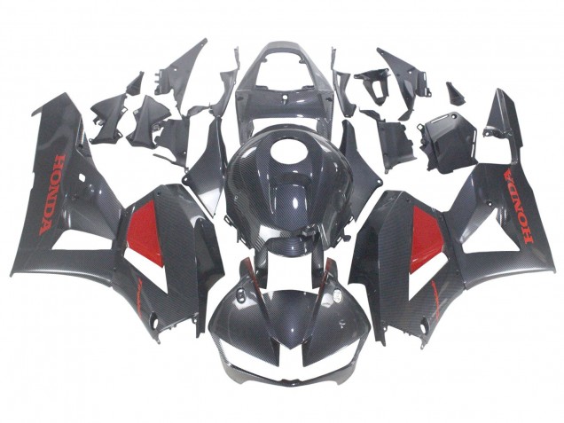 2013-2023 Honda CBR600RR Motorcycle Fairings - Black Carbon Fiber Red UK