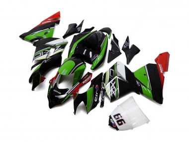 Best 2004-2005 Kawasaki ZX10R Motorcycle Fairings - White Black Green Elf UK