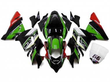 Best 2004-2005 Kawasaki ZX10R Motorcycle Fairings - White Black Green Elf UK