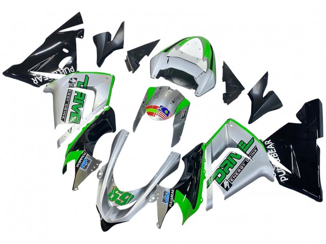 2004-2005 Kawasaki ZX10R Motorcycle Fairings - Green Silver Black 69 UK