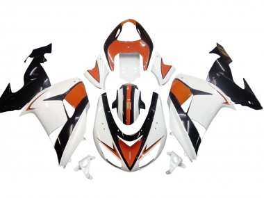 Best 2006-2007 Kawasaki ZX10R Motorcycle Fairings - White Orange Black UK