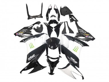 Best 2008-2010 Kawasaki ZX10R Motorcycle Fairings - Glossy Black White Green Monster Elf UK