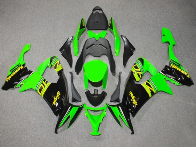 2008-2010 Kawasaki ZX10R Motorcycle Fairings - Green Glossy Black Yellow UK