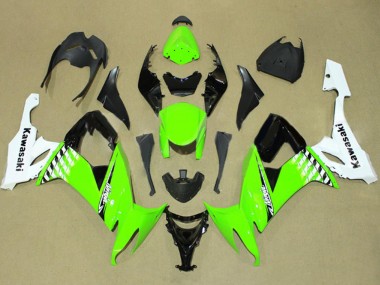 Best 2008-2010 Kawasaki ZX10R Motorcycle Fairing - White Green Black UK