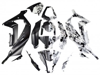 Best 2008-2010 Kawasaki ZX10R Motorcycle Fairings - White Black Split UK