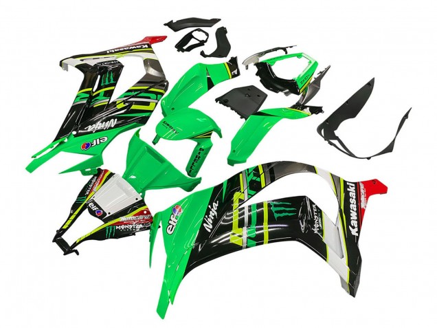 2011-2015 Kawasaki ZX10R Motorcycle Fairings - Green Yellow Black White Elf Monster UK