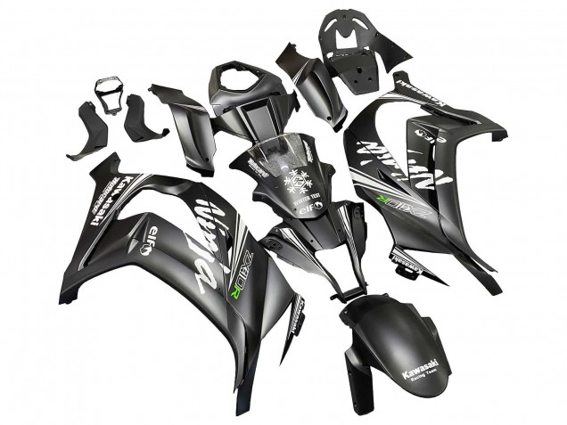 2011-2015 Kawasaki ZX10R Motorcycle Fairings - Matte Black Green Elf UK