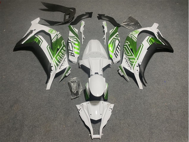2011-2015 Kawasaki ZX10R Motorcycle Fairings - White Green Matte Black UK
