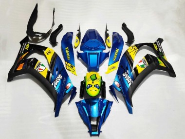 Best 2011-2015 Kawasaki ZX10R Motorcycle Fairings - Blue Yellow Black Shark UK