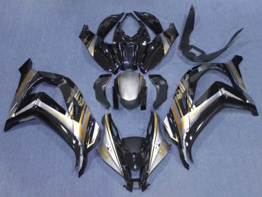 Best 2016-2020 Kawasaki ZX10R Motorcycle Fairings - Glossy Black Silver Gold 93 UK