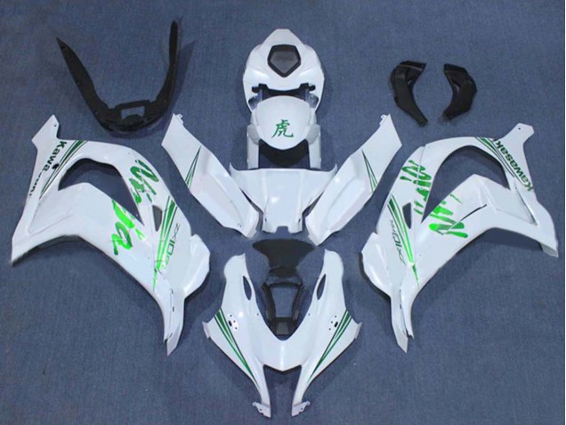 2016-2020 Kawasaki ZX10R Motorcycle Fairings - White Green Ninja UK