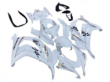 Best 2016-2020 Kawasaki ZX10R Motorcycle Fairings - White Gold Black UK