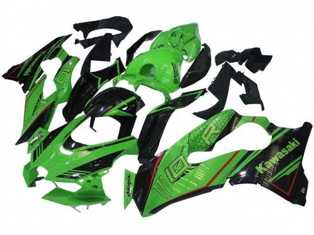 2021-2025 Kawasaki ZX10R Motorcycle Fairings - Green Glossy Black UK