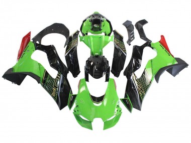 Best 2021-2025 Kawasaki ZX10R Motorcycle Fairing - Green Black Red Honeycomb UK