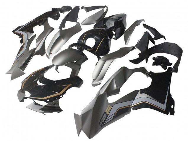 2021-2025 Kawasaki ZX10R Motorcycle Fairings - Black Grey Gold UK