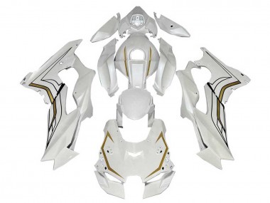 Best 2021-2025 Kawasaki ZX10R Motorcycle Fairings - White Gold UK