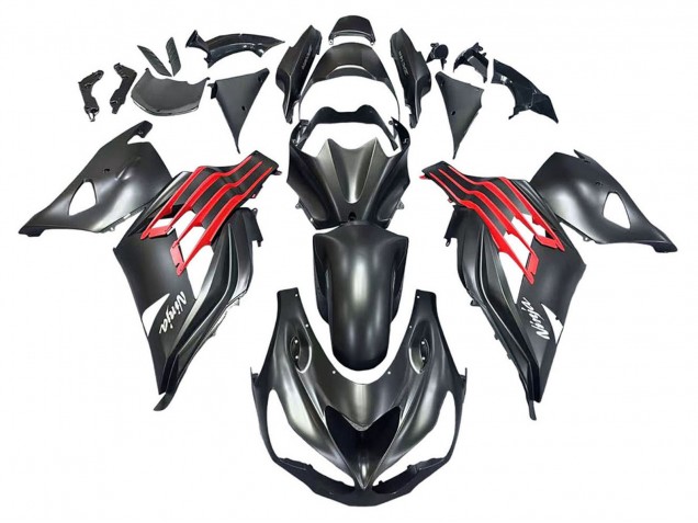 2012-2024 Kawasaki ZX14R ZZR1400 Motorcycle Fairings - Matte Black Red White Ninja UK