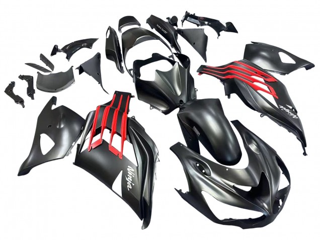 2012-2024 Kawasaki ZX14R ZZR1400 Motorcycle Fairings - Matte Black Red White Ninja UK