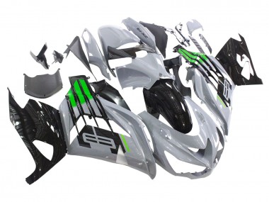 Best 2012-2024 Kawasaki ZX14R ZZR1400 Motorcycle Fairings - Grey Green Black UK