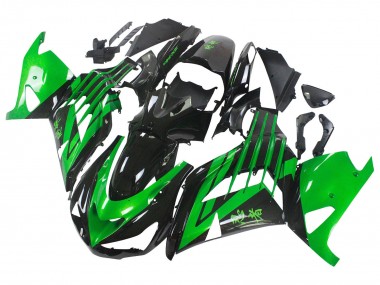 Best 2012-2024 Kawasaki ZX14R ZZR1400 Motorcycle Fairing Kits - Green Glossy Black UK