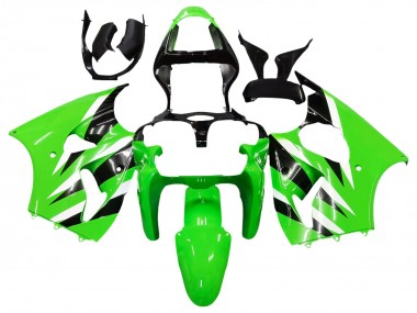 Best 2000-2002 Kawasaki ZX6R Motorcycle Fairings - Green White Black UK