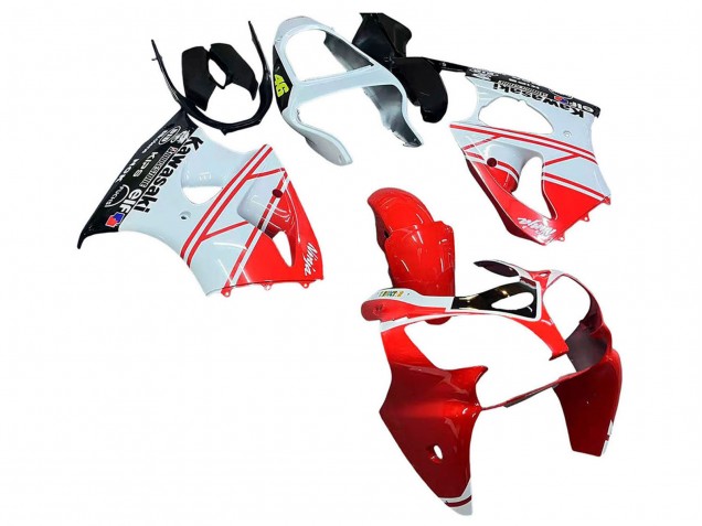 2000-2002 Kawasaki ZX6R Motorcycle Fairings - White Red Black UK