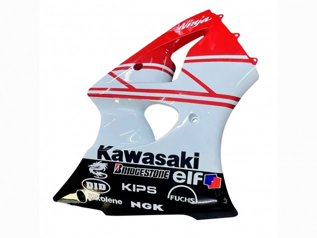 2000-2002 Kawasaki ZX6R Motorcycle Fairings - White Red Black UK