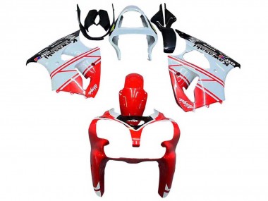 Best 2000-2002 Kawasaki ZX6R Motorcycle Fairings - White Red Black UK