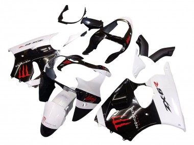 Best 2000-2002 Kawasaki ZX6R Motorcycle Fairings - White Black Red Monster UK