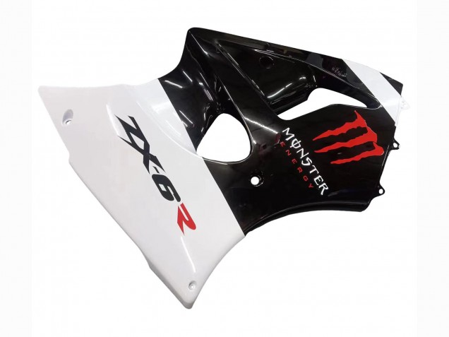 2000-2002 Kawasaki ZX6R Motorcycle Fairings - White Black Red Monster UK
