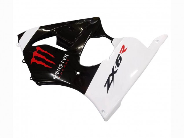 2000-2002 Kawasaki ZX6R Motorcycle Fairings - White Black Red Monster UK