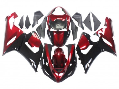 Best 2005-2006 Kawasaki ZX6R Motorcycle Fairing - Red Glossy Black UK