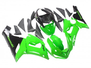 Best 2005-2006 Kawasaki ZX6R Motorcycle Fairings - Green Black Ninja UK