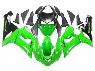 Best 2005-2006 Kawasaki ZX6R Motorcycle Fairings - Green Black Ninja UK