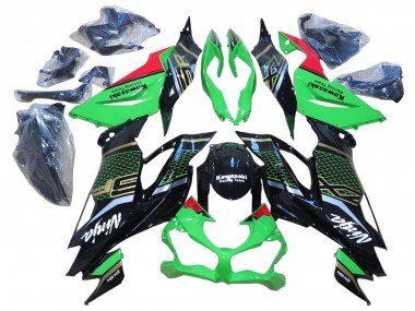 Best 2009-2012 Kawasaki ZX6R Motorcycle Fairings - Red Glossy Black Honeycomb UK